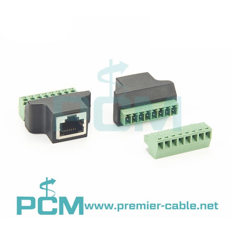 RJ45 Female to 8 Pin Screw Term Block Terminal Connector RJ45 Female to 8 Pin Screw Term Block Terminal Connector