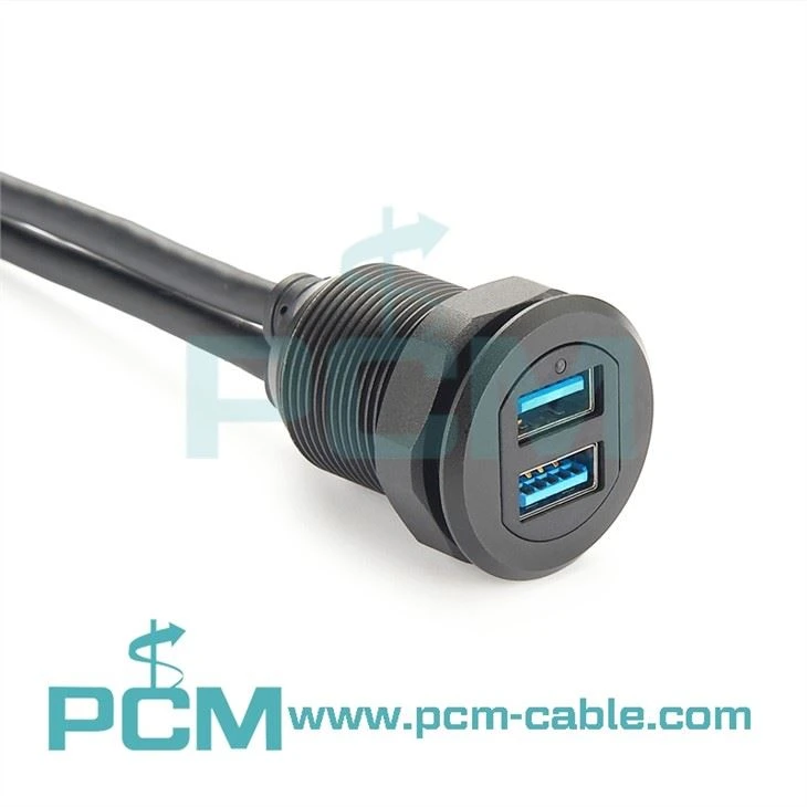 Dvojni USB 3.0 Kabel za podometno montažo vrat z lučko