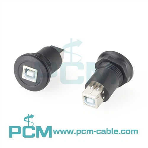 Okrogla vtičnica za pritrditev na ploščo USB-B 2.0