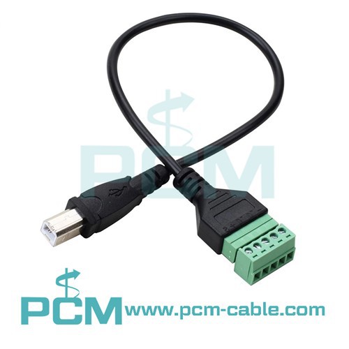 USB 2.0 Tip-B moški do 90 stopinj 5 -Pin vijak terminalski kabel