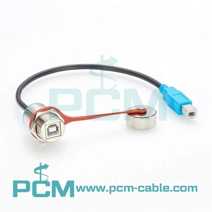USB 2.0 Cable B Female to B Male (Circular Coupling) Shielded
