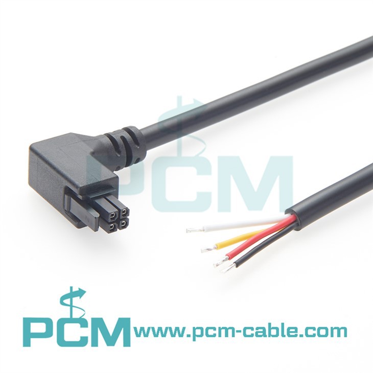 4 pin Micro-Fit vertical exit angled harness for control panel compact electrical cabinet internal power wiring