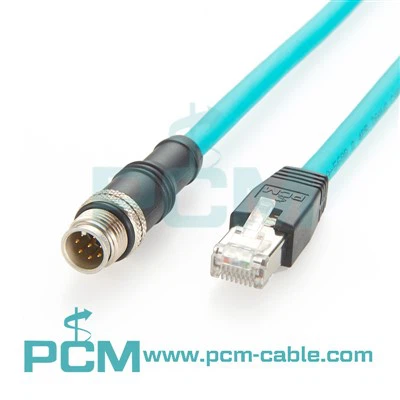High-Flex M12 A-kodiran 8 PIN na RJ45 Ethernet kabel za sisteme industrijskega vida