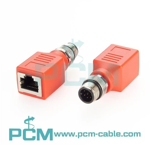 Adapter M12 za RJ45 Ethernet M12 A Koda 8 Pin